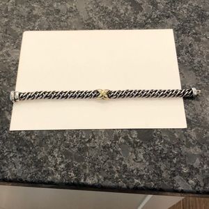 David Yurman X bracelet with 14k gold